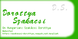 dorottya szakacsi business card